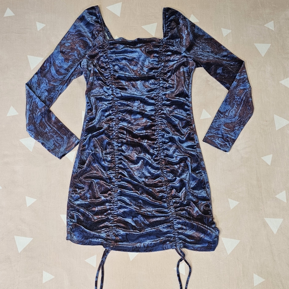 Velvet Ruched Mini Dress - Picture 8 of 13